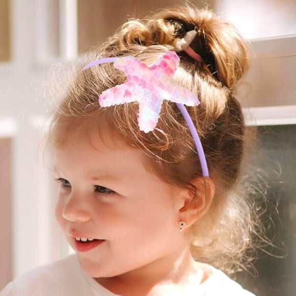 STARFISH Girl Headbands Sea Star Hair Band 2 Pack Set NEW - Picture 1 of 4